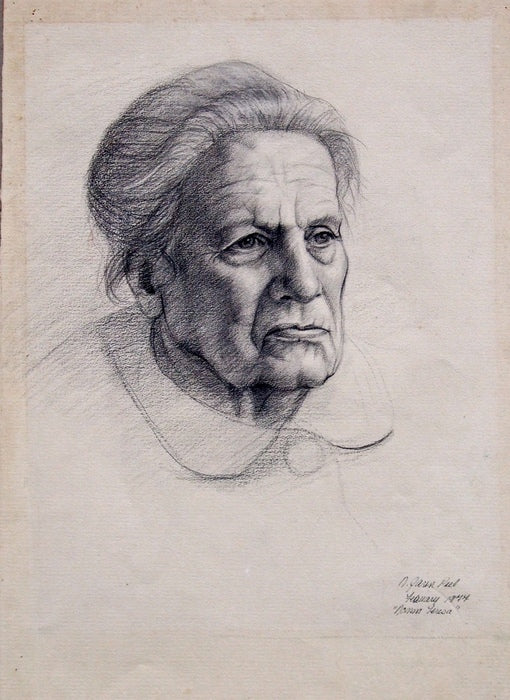 Nona Teresa, 1990, charcoal and graphite on paper, 31 x 16 in. / 78.74 x 40.64 cm.