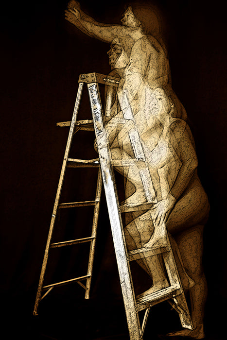 Nude Ascending a Stepladder, 2023, photography, 12 x 8 in. / 30.48 x 20.32 cm.