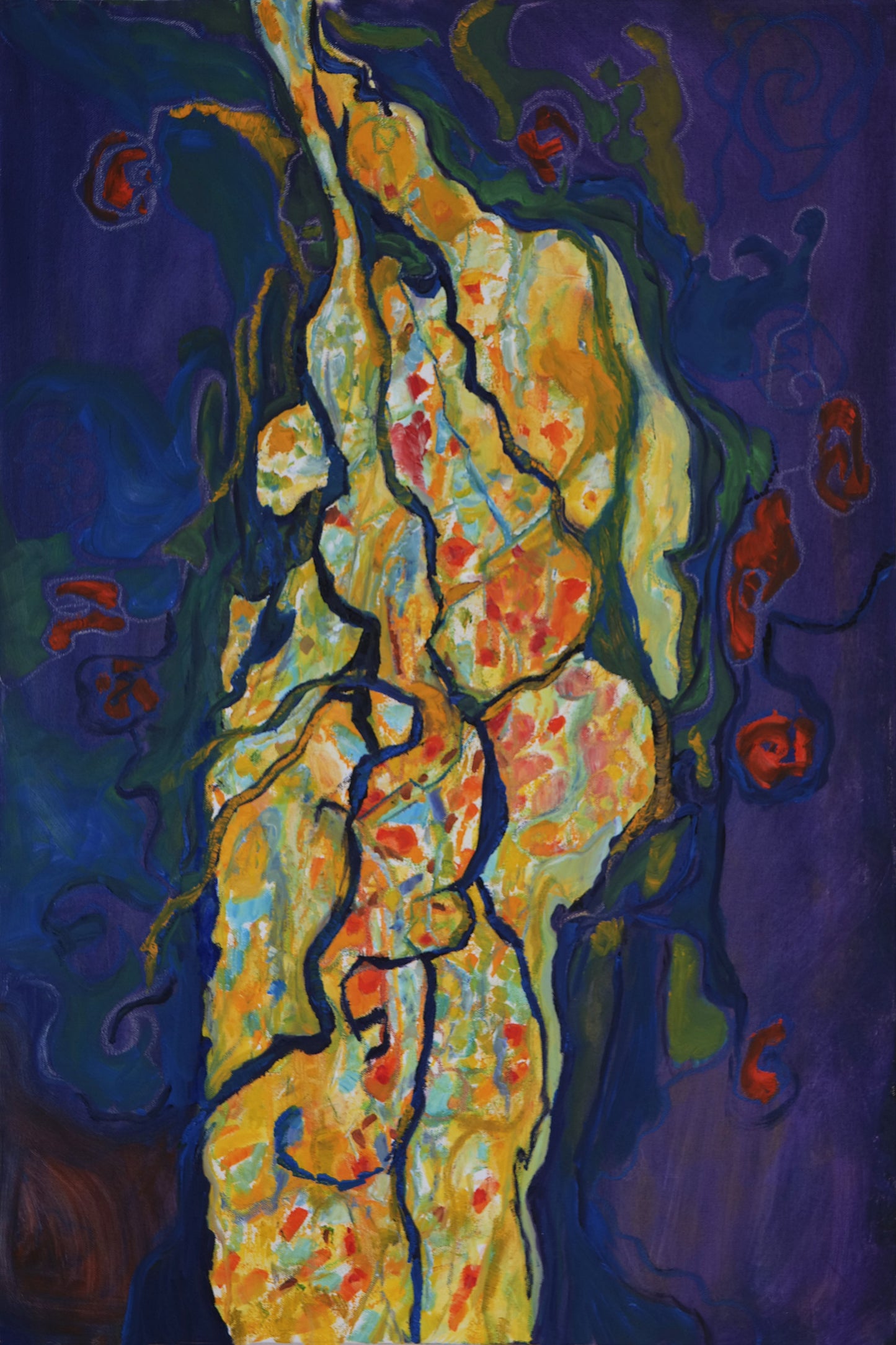 Woman No.1, 2024, oil pastel on canvas, 36 x 24 in. / 91.44 x 60.96 cm.