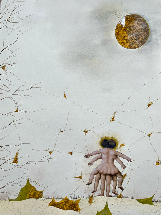 Monstrous Birth III, 2025, collage on paper, 30 x 40 cm. / 11.8 x 15.7 in.