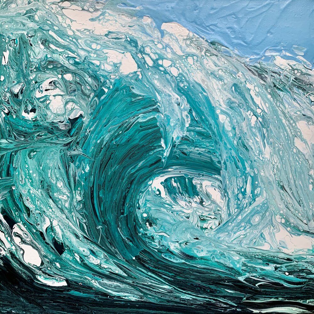 Pacific Nr. 2, 2020, acrylic on canvas, 40 x 40 cm. / 15.748 x 15.748 in.