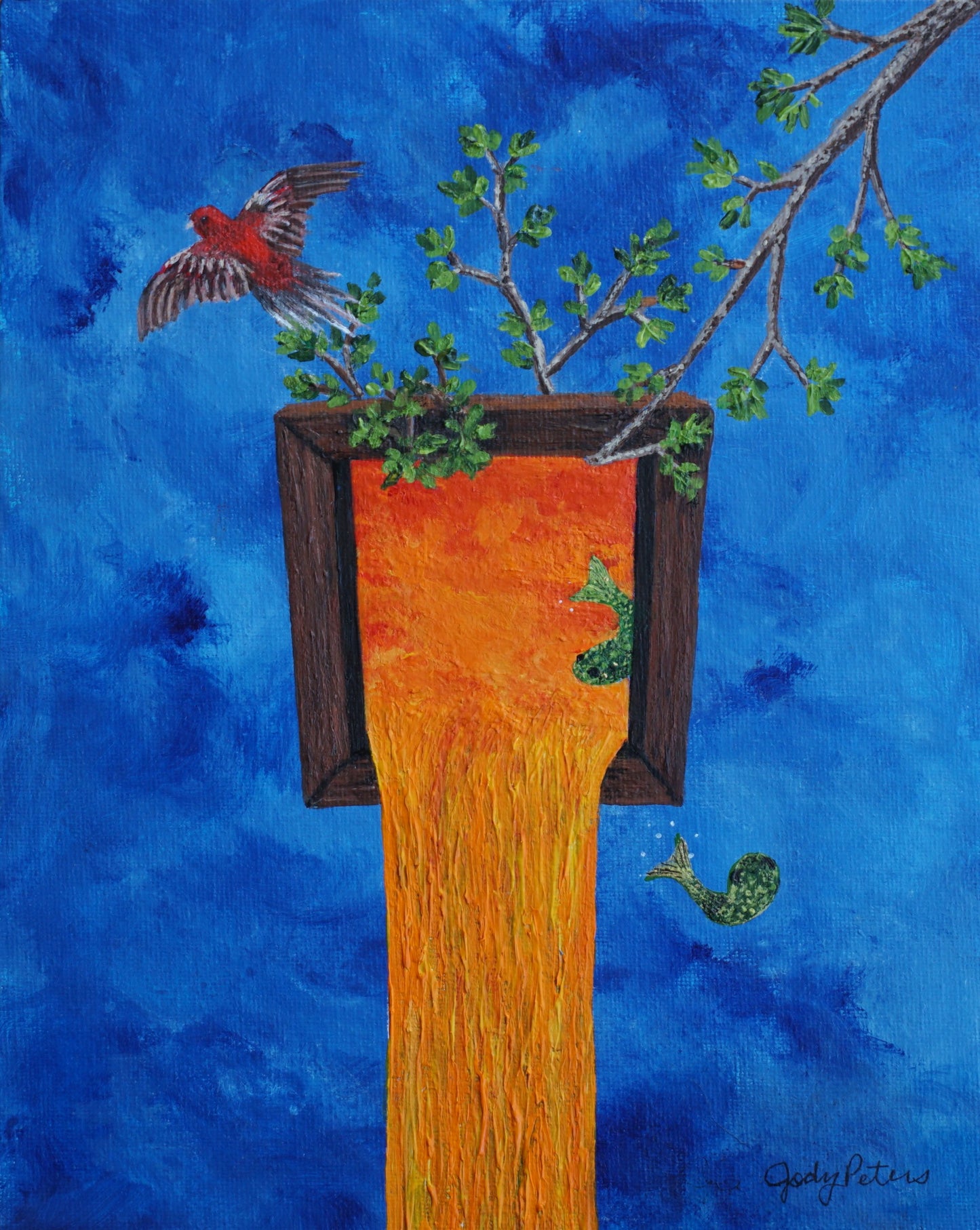 Purge, 2025, acrylic on canvas, 8 x 10 in. / 20.32 x 25.4 cm.