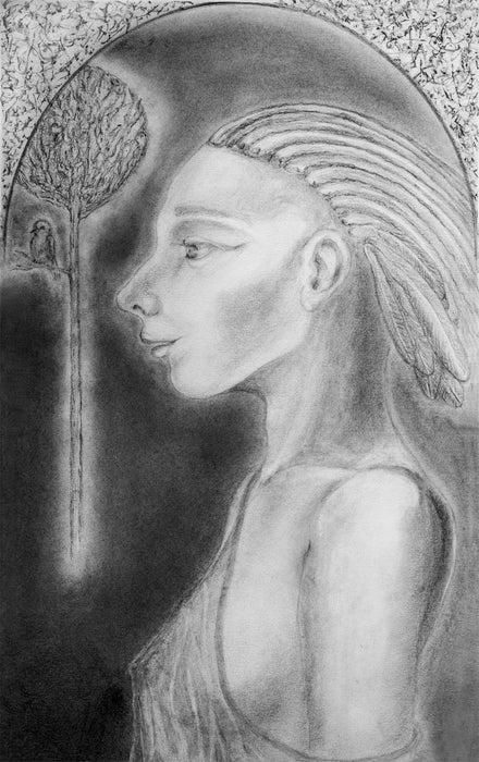 Rima, 2021, graphite on mat board, 21 x 13 in. / 53.34 x 33.02 cm.