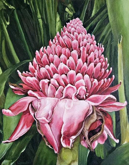 Red Ginger Lily, 2024, oil on canvas, 20 x 16 in. / 50.8 x 40.64 cm.