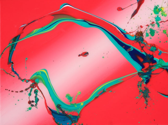 Red Splash, 2024, acrylic and epoxy resin, 36 x 24 in. / 91.44 x 60.96 cm.