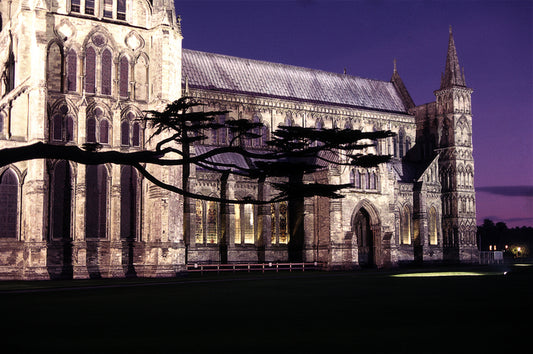 Salisbury Cathedral at Dusk, 1987, crystal archive paper, 13 x 19 in. / 33.02 x 48.26 cm.