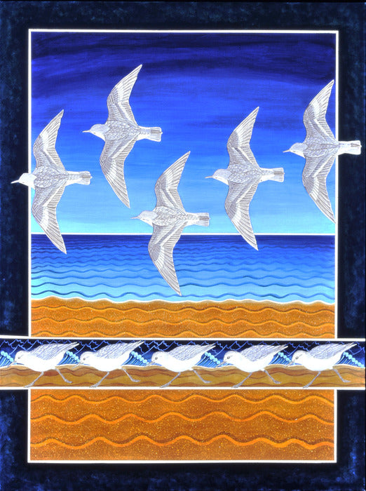 Sanderlings, 2017, acrylic on canvas, 48 x 36 in. / 121.92 x 91.44 cm.