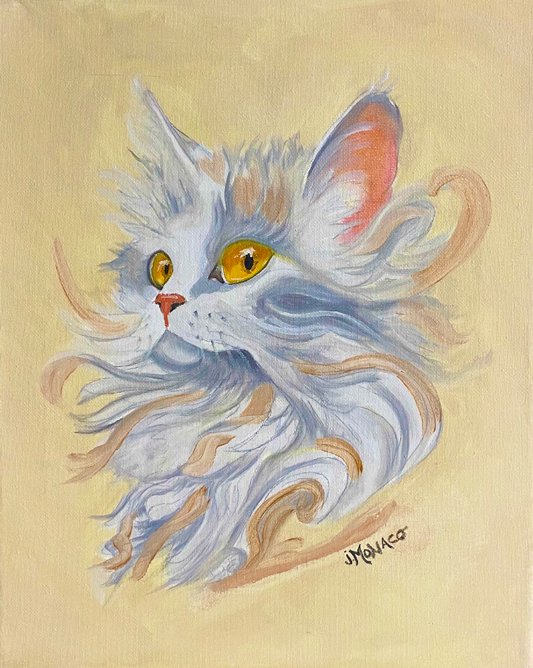 Golden Kitty, 2024, oil on canvas, 11 x 14 in. / 27.94 x 35.56 cm.