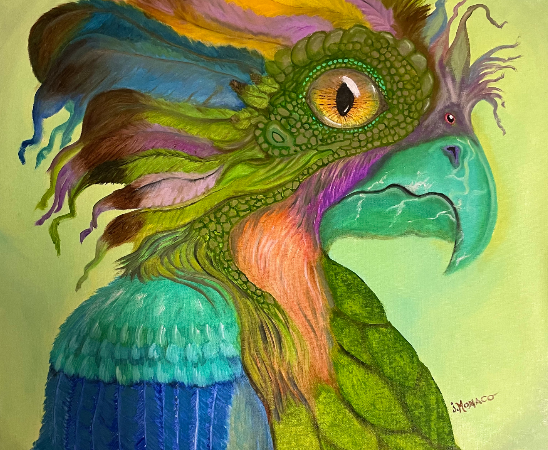 Reptile Bird, 2024, oil on canvas, 20 x 24 in. / 50.8 x 60.96 cm.