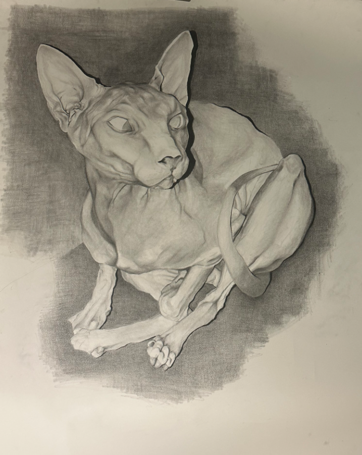 Dinky, 2023, graphite pencil, 45 x 36 in. / 114.3 x 91.44 cm.