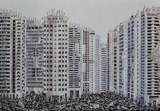 N-0.65, 2021, oil on canvas, 110 x 155 cm. / 43.3 x 61 in.