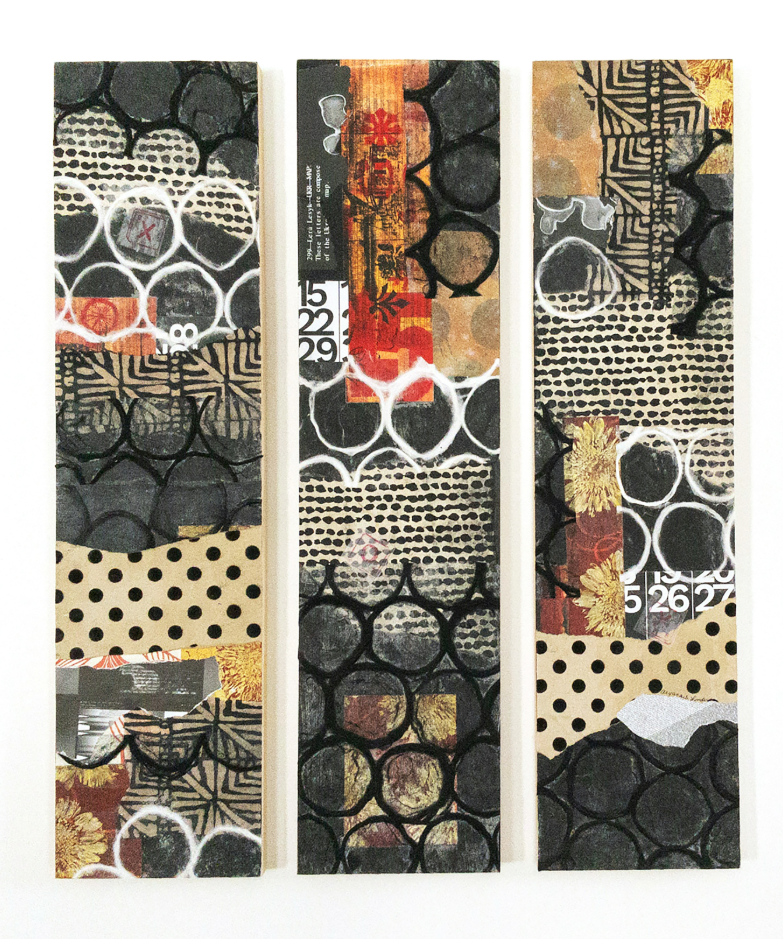 "Three Is Not A Crowd", 2024, collage, 24 x 20 in. / 60.96 x 50.8 cm.