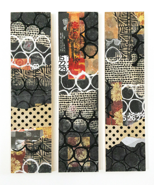 "Three Is Not A Crowd", 2024, collage, 24 x 20 in. / 60.96 x 50.8 cm.