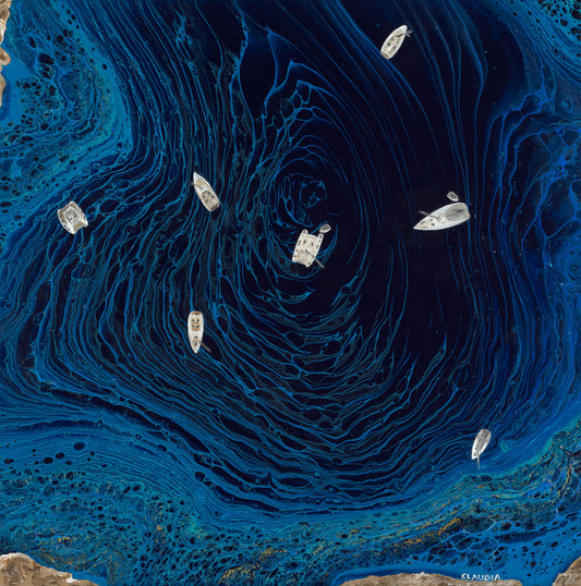 Secret Cove, 2025, acrylic, 20 x 20 in. / 50.8 x 50.8 cm.