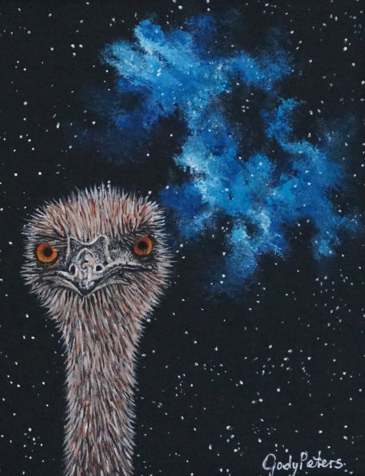 Selfie with a Nebula, 2024, acrylic on canvas, 8 x 10 in. / 20.32 x 25.4 cm.
