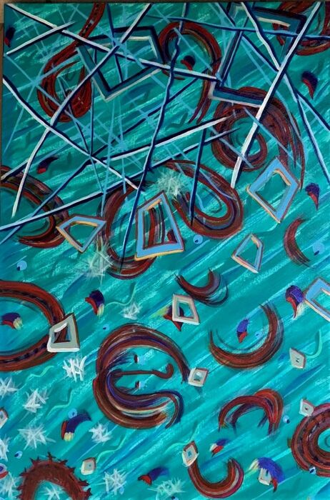 Shattered, 2021, acrylic on canvas, 36 x 24 in. / 91.44 x 60.96 cm.