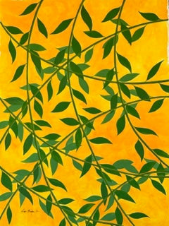 Silhouetted Green Leaves, 2023, gouache on arches watercolor paper, 24 x 30 in. / 60.96 x 76.2 cm.