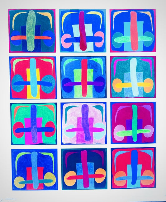 St. Peter’s Square, A, Triptych, 2005, oil pastel on paper, 54 x 45 in. / 137.16 x 114.3 cm.