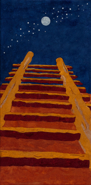 Stairway to Heaven, 2023, paper on canvas, 20 x 10 in. / 50.8 x 25.4 cm.