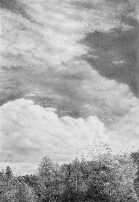 Summer Rains, 2021, graphite, 40 x 29 in. / 101.6 x 73.66 cm.