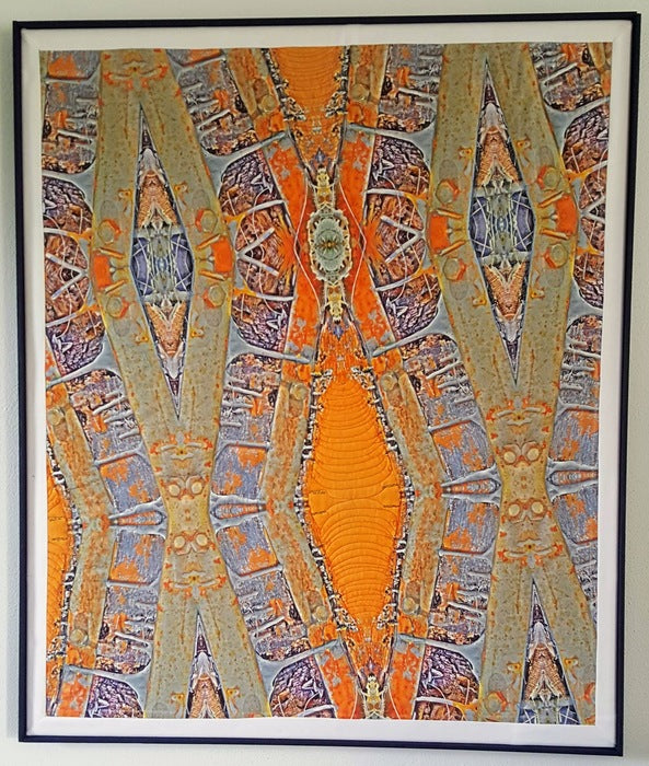 TE Orange Drip, 2018, fiber art quilt, 38 x 32 in. / 96.52 x 81.28 cm.