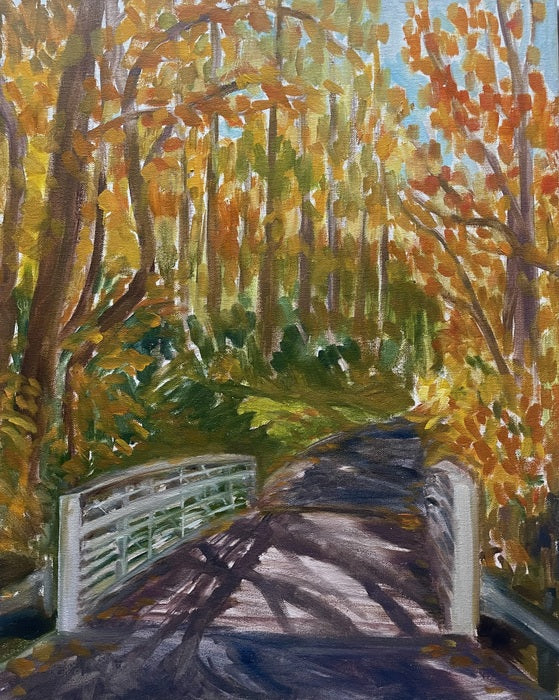 The Bridge at Red Run Stream, 2023, oil on canvas, 20 x 16 in. / 50.8 x 40.64 cm.