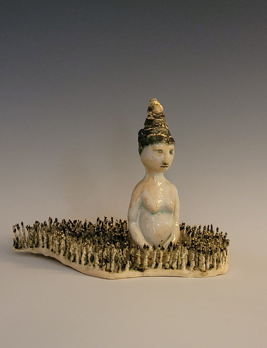 The Lady Does Protest, 2023, ceramic, 7.5 x 10 in. / 19.05 x 25.4 cm.