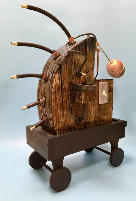 The Milking Machine, 2024, ceramic and mixed media, 24 x 20 in. / 60.96 x 50.8 cm.