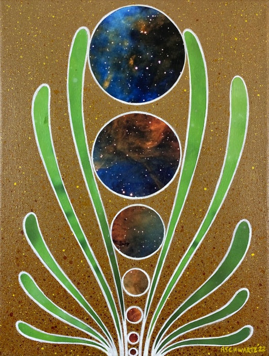 The Succession of the Universe, 2022, acrylic on canvas, 12 x 9 in. / 30.48 x 22.86 cm.