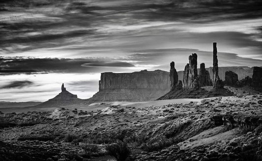 The Totems, Monument Valley, 2019, archival pigment print, 24 x 36 in. / 60.96 x 91.44 cm.