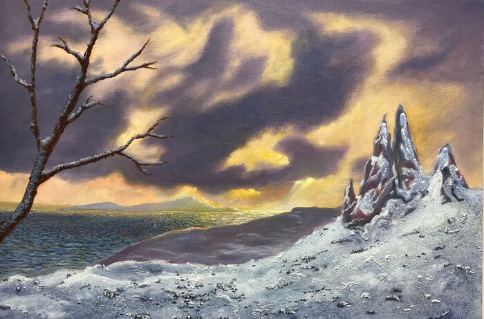 The Cold Solitude, 2023, oil on canvas, 24 x 36 in. / 60.96 x 91.44 cm.