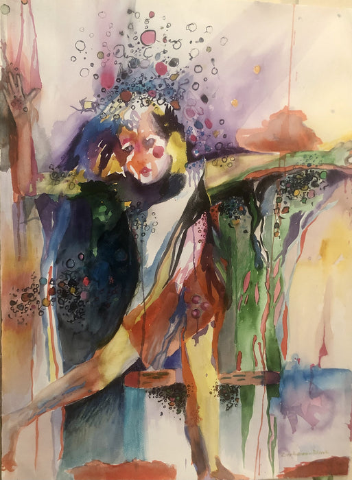 They Surround My Soul, 2022, watercolor on yupo, 34 x 26 in. / 86.36 x 66.04 cm.