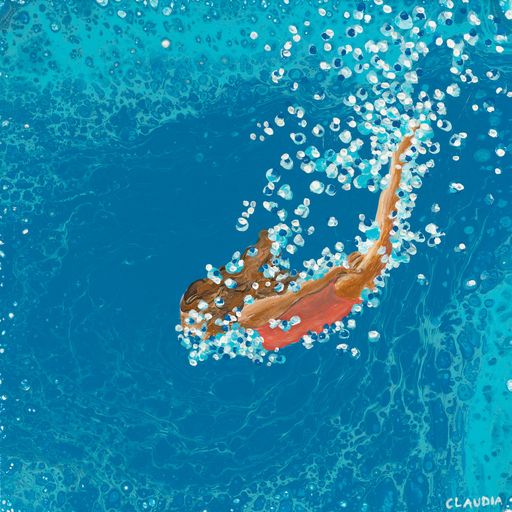 Tiny Bubbles, 2023, acrylic, 10 x 10 in. / 25.4 x 25.4 cm.