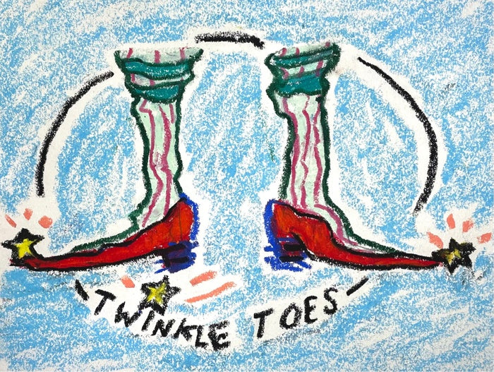 Twinkle Toes, 2024, oil pastels, 7 x 10 in. / 17.78 x 25.4 cm.