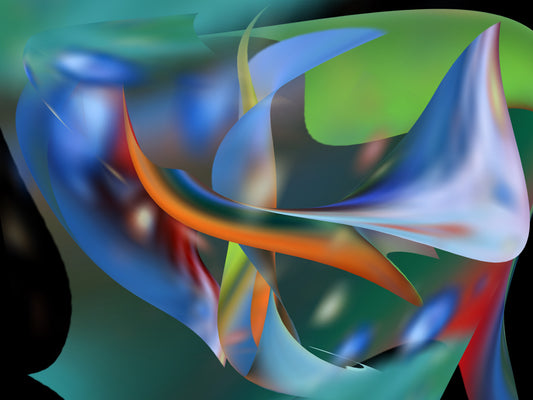Cosmic Abstractions 4, 2021, digitally modified oroginal watercolors, 24 x 18 in. / 60.96 x 45.72 cm.