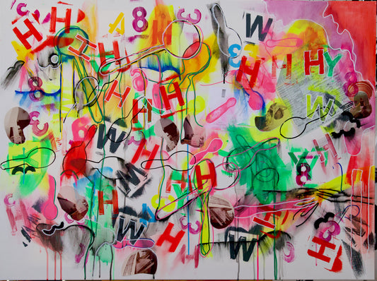 Utensils, 2025, mixed media, 48 x 36 in. / 121.92 x 91.44 cm.
