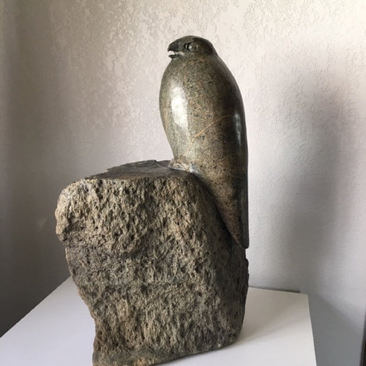 Vantage, 2019, stone sculpture, 18 x 12 x 8 in. / 45.72 x 30.48 x 20.32 cm.