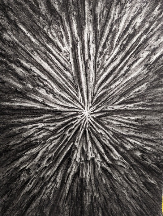 Vibration, 2023, charcoal, 24 x 18 in. / 60.96 x 45.72 cm.