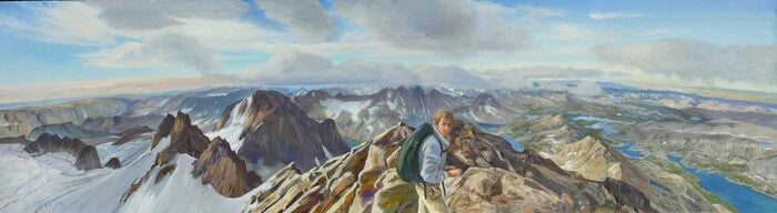 View From Fremont Peak Summit, 2023, oil, 20 x 71 in. / 50.8 x 180.34 cm.