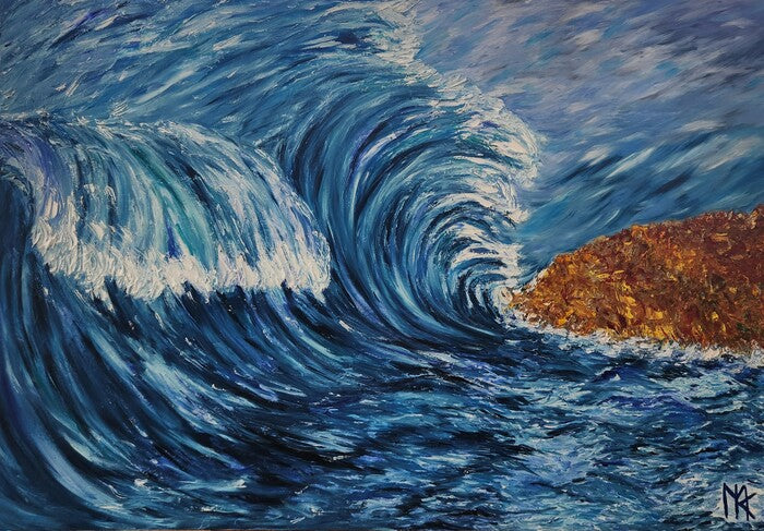 Waves of Canary Islands, 2024, oil on canvas, 90 x 60 cm. / 35.4 x 23.6 in.