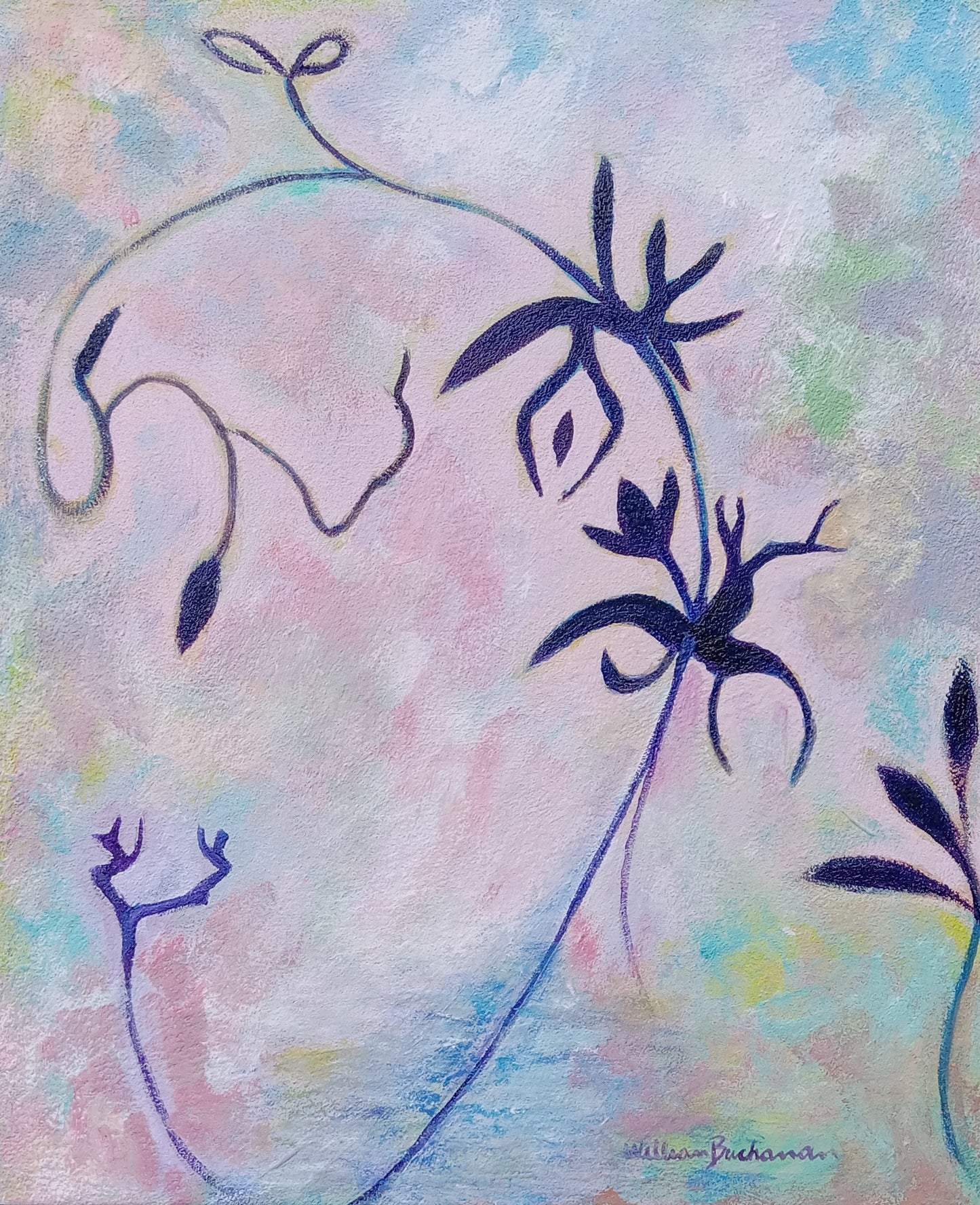 The Guardians of Memory No.2, 2024, acrylic and sand on canvas, 24 x 20 in. / 60.96 x 50.8 cm.