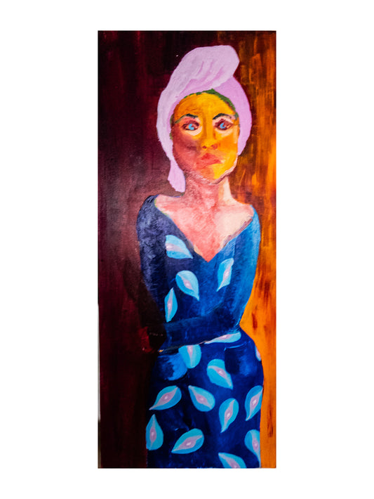 Woman in Robe, 2026, acrylic, 20 x 44 in. / 50.8 x 111.76 cm.