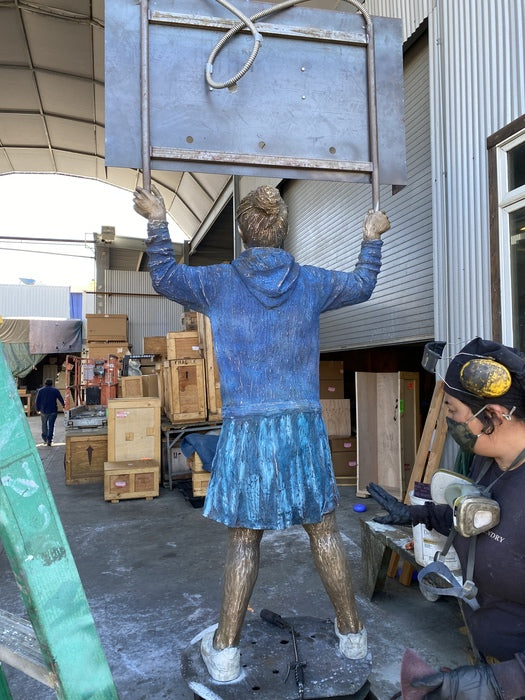 The Activist, 2022, bronze, 11 x 5 x 2.91 ft. / 132 x 60 x 35 in.