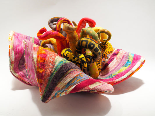 Magnolia Grandiflora VII: Zelda the Flower, 2021, textile, 6 x 12 x 12 in. / 15.24 x 30.48 x 30.48 cm.