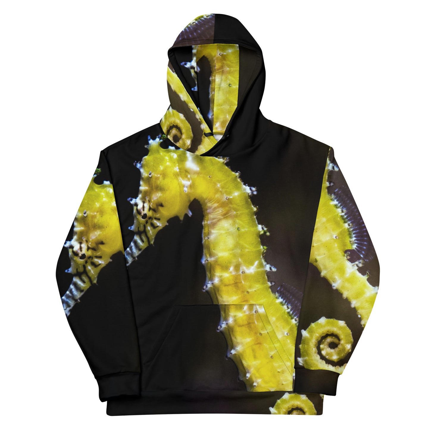 Yellow Seahorse Hoodie, 2023, polyester and cotton