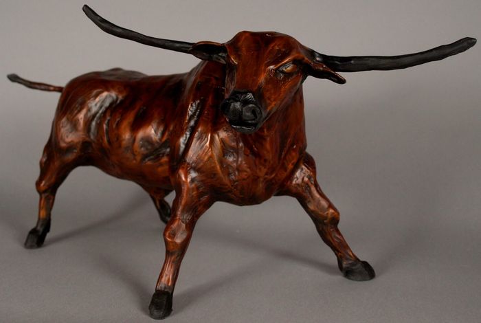 All Bull, 2016, bronze, 40 x 85 x 32 in. / 101.6 x 215.9 x 81.28 cm.