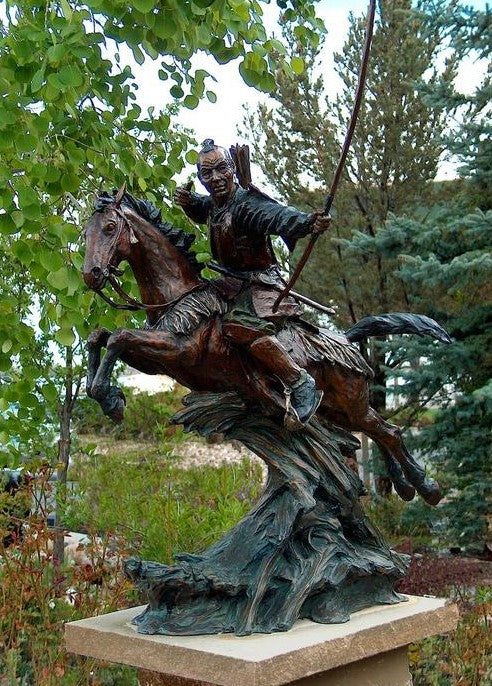 Ancient Warriors, bronze, 37 x 29 x 23 in. / 93.98 x 73.66 x 58.42 cm.