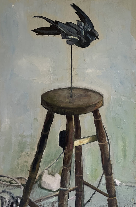 Artist's Bird, 2022, oil and acrylic on canvas, 36 x 24 in. / 91.44 x 60.96 cm.