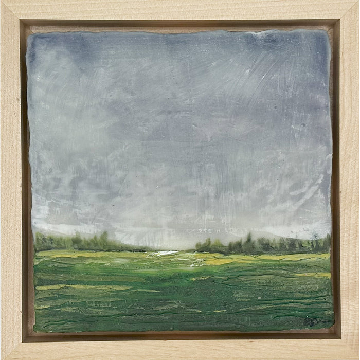 As If, 2023, encaustic, 6 x 6 in. / 15.24 x 15.24 cm.