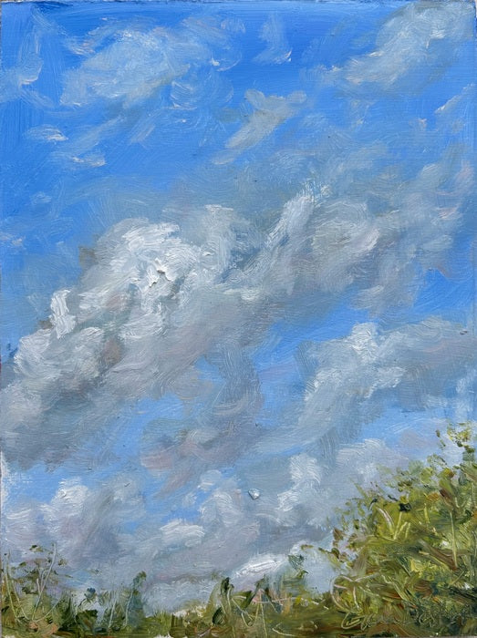 Backyard Skies #5, 2023, oil on panel, 8 x 6 in. / 20.32 x 15.24 cm.